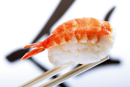 Nigiri sushi with prawn