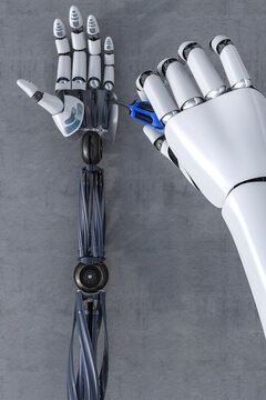 3D Rendering, Robot hand reparing robot hand