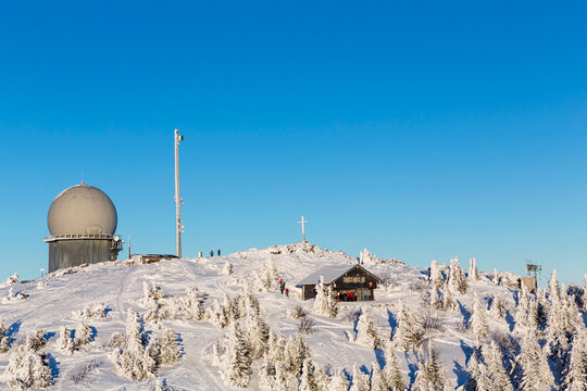 Germany, Bavaria, View of radome on Grosser Arber at Bavarian Forest