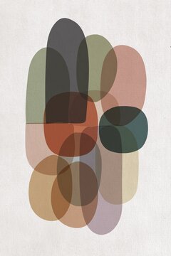 Abstract illustration displays overlapping translucent oval geometry