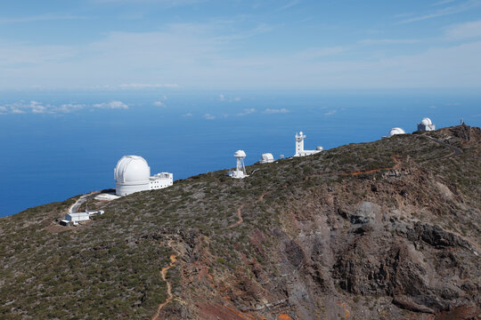 Spain, La Palma, View of observatory point at Roque de Los Muchachos