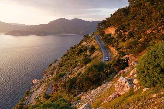 Turkey, Mugla, Fethiye, Costal road between Faralya and Oludeniz