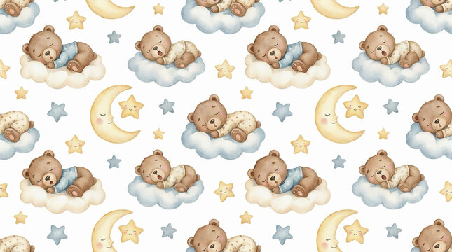 seamless pattern with teddy bears