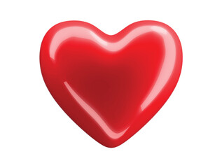 Fototapeta premium Glossy red heart symbol for love and romance concept icon 3D render illustration isolated
