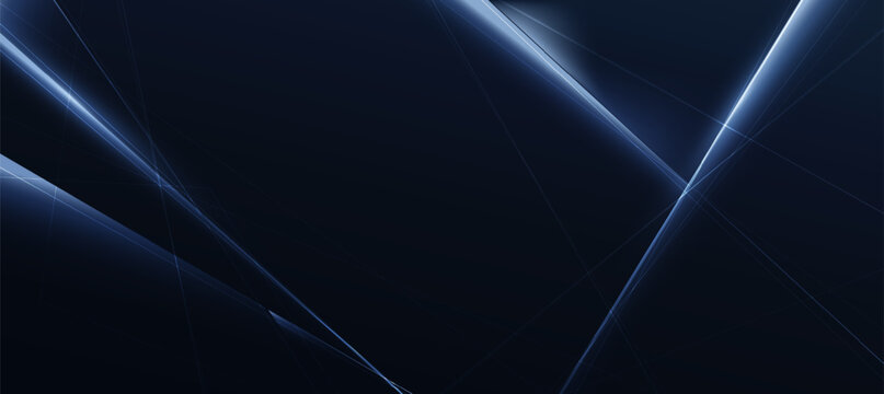 Abstract Dark Blue Background with Glowing Light Lines