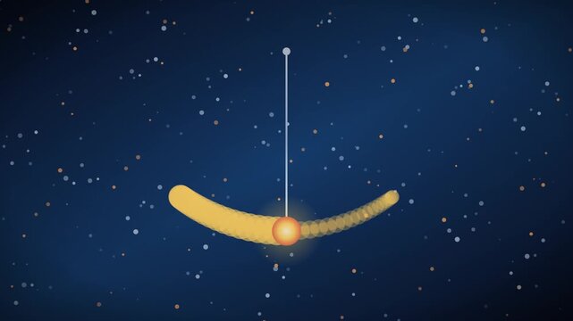Hypnotic Pendulum Swing Animation With Glowing Ball Moving Across A Starry Night Sky
