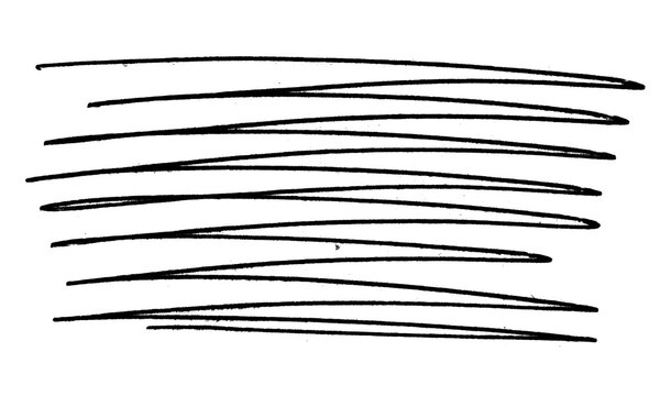 Hand drawn black ink scribble texture isolated on a transparent background