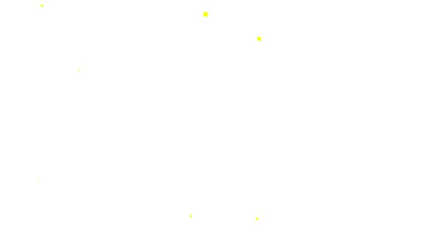 Minimalist digital animation of scattered yellow dots moving on a white background.