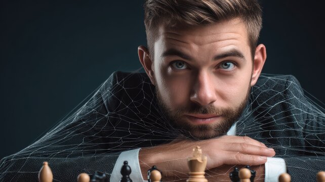 focused chess player at a tournament