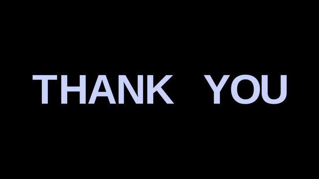 Thank You Text Animation with 3D Rotate Effect on Black Background &ndash; Modern Typography Motion Graphics Video Outro