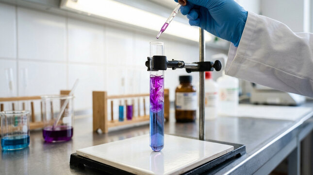 Scientist performing chemical experiment in a laboratory