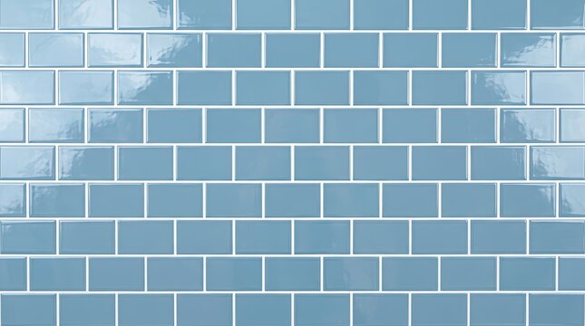 Glossy blue subway tile wall for kitchen backsplash design