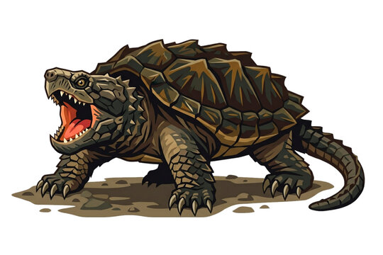 alligator snapping turtle vector