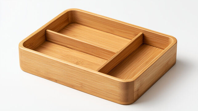 wooden box isolated on white