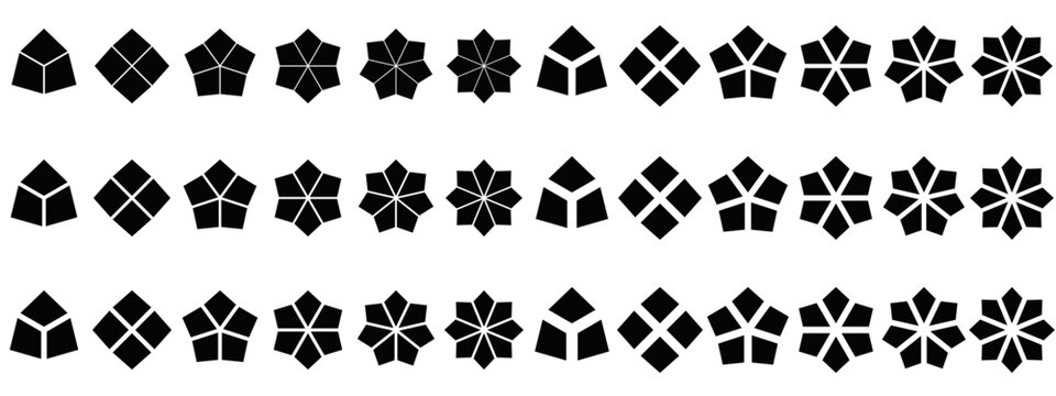 Mosaic star collection - minimalist abstract geometrical graphics