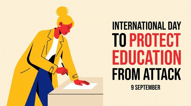 Woman writing at a desk illustrates the International Day to Protect Education from Attack, focusing on the individual commitment to sustaining learning despite global challenges.