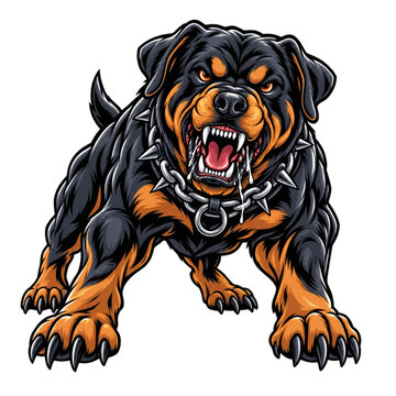 Angry Rottweiler Dog illustration
