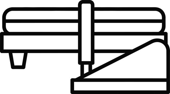 Outline Icon of a Mattress Lifter Wedge Tool Inserted Under Bed for Ergonomic Sheet Tucking Service