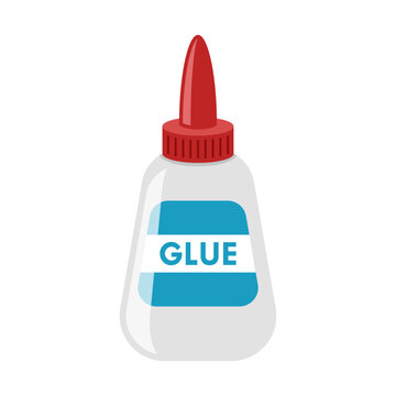 Glue bottle icon in flat colorful style. Office supply vector illustration on isolated background. Adhesive paste stationery sign business concept.
