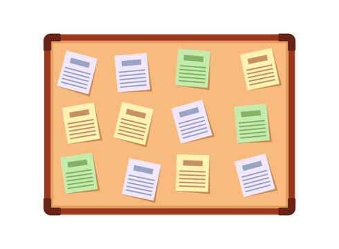 Notice board icon in flat style. Bulletin board vector illustration on isolated background. Information frame sign business concept.