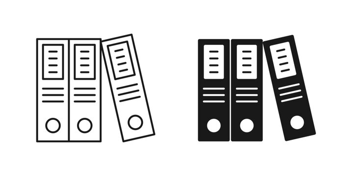 Office binder icon in flat style. File folder vector illustration on isolated background. Paper archive sign business concept.