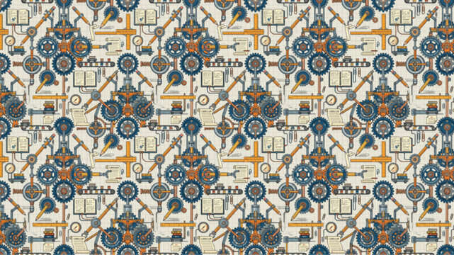 pattern, geometric, seamless, mandala, ornament, ethnic, tribal, circle, teal, orange, blue, white, background, textile, wallpaper, decorative, symmetrical, mosaic, tile, mediterranean, arabic, morocc