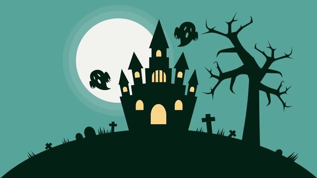 Halloween 4K UHD Video Background Footage with Copy Space for Spooky Holiday Designs