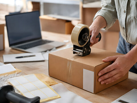 hand holding a box with a parcel