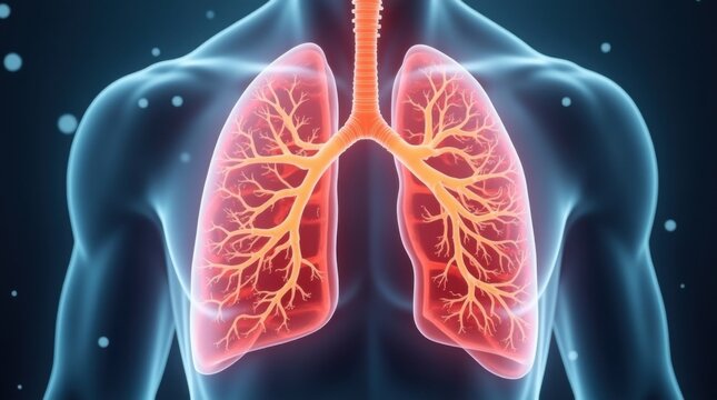 Pulmones formados por un tejido delicado y transl&uacute;cido con mol&eacute;culas de ox&iacute;geno flotantes