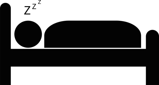Black Sleep Bed Icon Transparent PNG