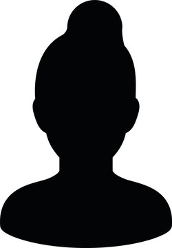Black Female User Profile Silhouette Icon Transparent PNG