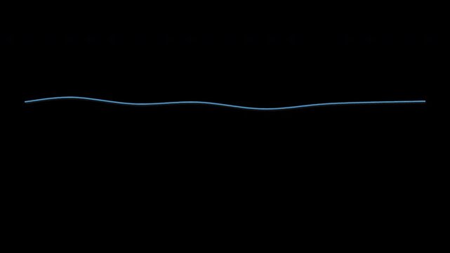 Thin Blue Thread Curl Motion Loop on Transparent Background