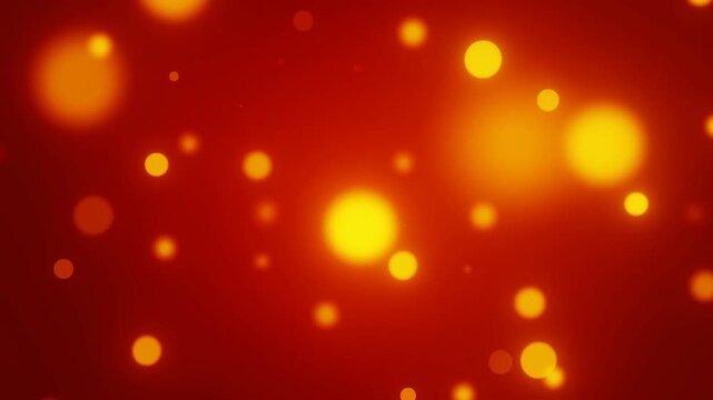 Red and orange glowing bokeh lights filling an abstract dark red background