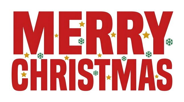 A vibrant and festive 'merry christmas' greeting radiating holiday cheer and seasonal goodwill to all