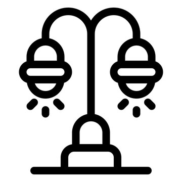 Street Light Lamp Post Line Icon