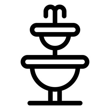 Water Fountain Park Public Line Icon