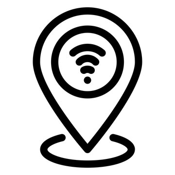 Wifi Hotspot Location Pin Line Icon