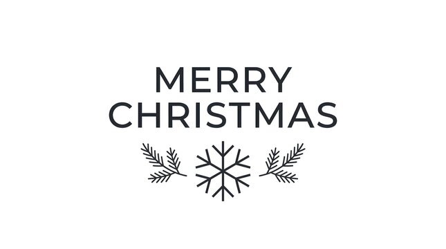 A festive and heartwarming 'merry christmas' greeting with delicate floral and snowflake embellishments