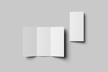 Fototapeta premium Realistic blank trifold brochure illustration for mockup