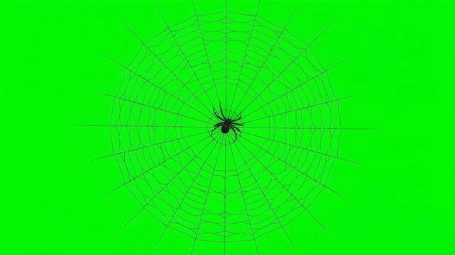 Spinning Spider Web Halloween Overlay on Green Screen
