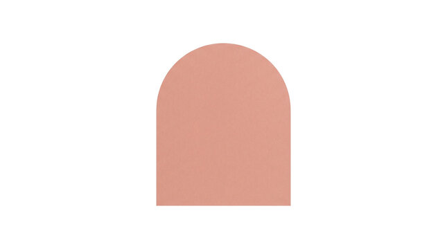 Dusty pink arch shape isolated graphic element on transparent background