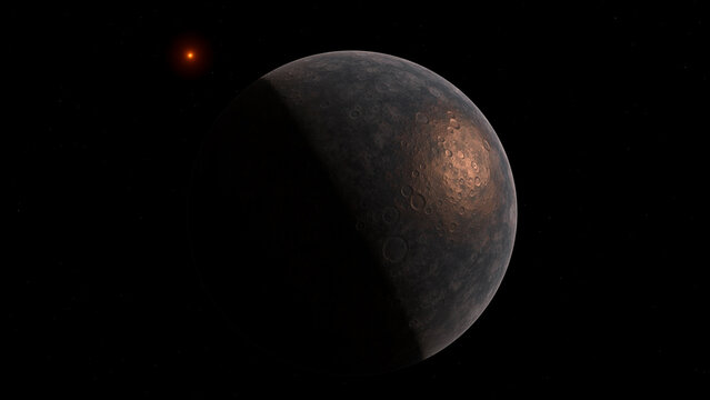 Concept of Gliese 523b Massive Rocky Exoplanet in Deep Space

Description
Conceptual illustration of Gliese 523b, a massive rocky exoplanet shown with an orange dwarf host star in deep space. Astronom
