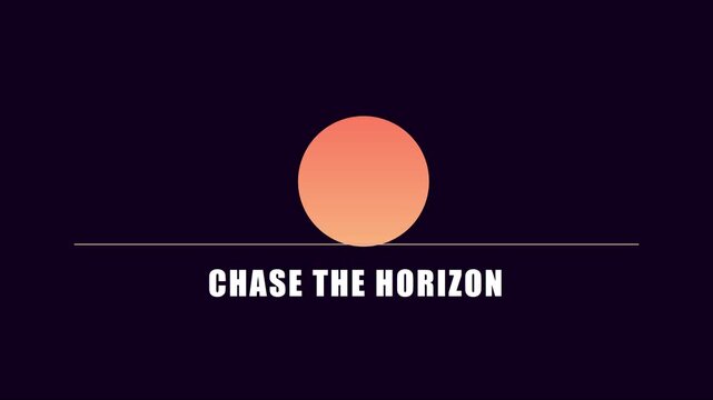 Chase the horizon minimalist motion with gradient sun and typography animation 4k