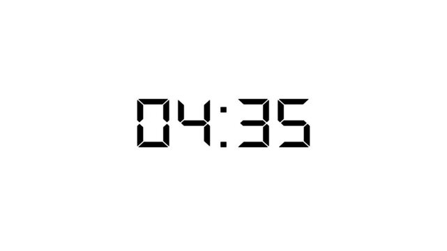5 minute stopwatch , analog neon clock icon animation .5 minute countdown timer
