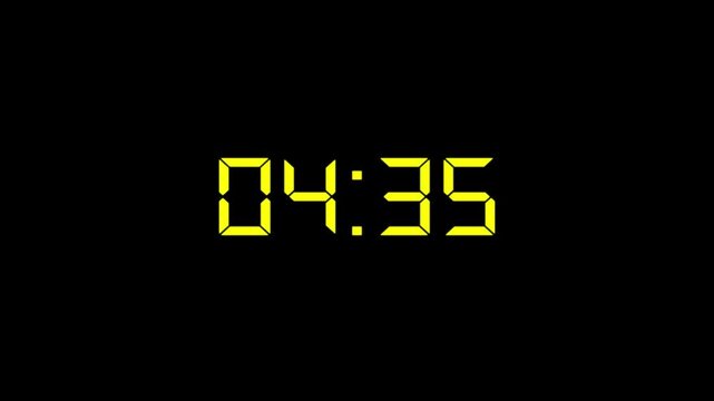 5 minute stopwatch , analog neon clock icon animation .5 minute countdown timer