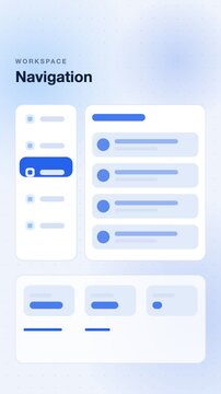 App sidebar navigation panel switch, blue flat design vertical 9:16 seamless loop HD motion graphic background