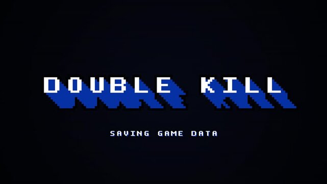 Retro smartphone art game notification with text animation