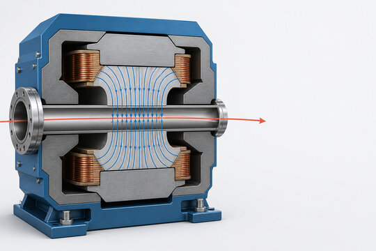 Dipole bending magnet cross section scientific illustration