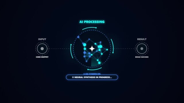 Fictional AI interface displaying data processing status