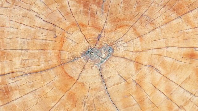 Tree Cross Section with Growth Rings and Natural Cracks